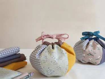 簡単】ハギレ活用!まんまる巾着の作り方