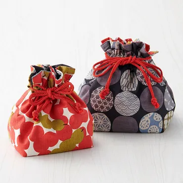 ミシンで作る浴衣に合うバッグ 巾着タイプ(大人・子ども)