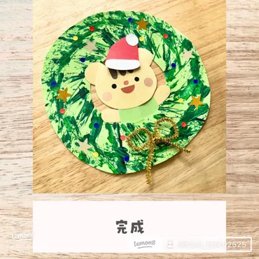洗濯バサミスタンプで簡単！かわいいクリスマスリースの作り方