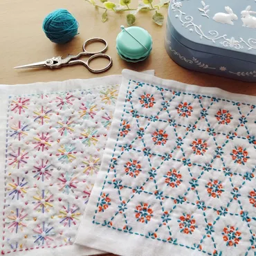 2024伝統柄Ⅲ 刺し子用 ミニ花ふきん生地 